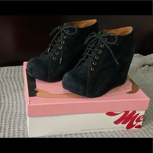 Jeffrey Campbell 99 Tie Hidden Wedge Bootie, Suede